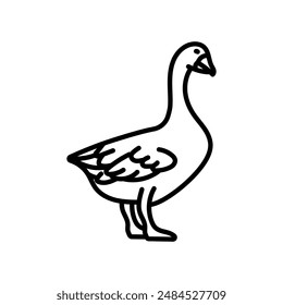 Goose Outline Icon, Vector illustration