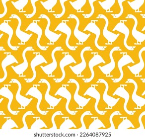 Goose pattern seamless. farm bird background. Baby fabric texture