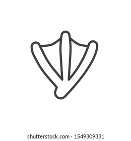 Goose paw print line icon. linear style sign for mobile concept and web design. Waterbird goose footprint outline vector icon. Symbol, logo illustration. Vector graphics