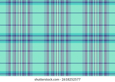 Patrón de tartán a cuadros de ganso, fondo de aislamiento de Vector sin costuras. Textura textil de tela a cuadros de yarda en paleta de colores claros y azulados.