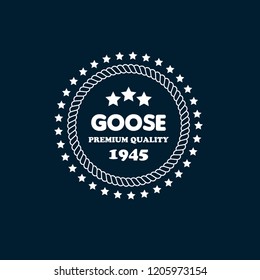 goose premium quality badge. premium quality package label. vintage stamp. designed for butcher shop