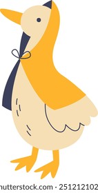 Goose With Raincoat Vector Illustration