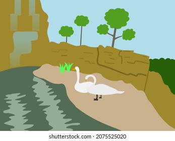 goose relaxing at the zoo