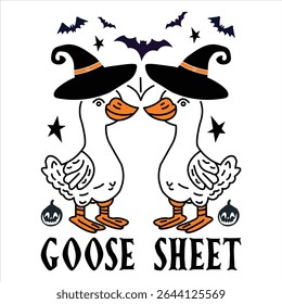 Goose Sheet  Halloween Goose T-shirt Design