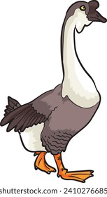 Goose Side View Wild Animal Vector Illustration