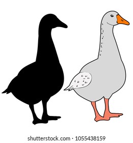  goose, silhouette icon