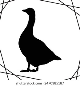 Goose silhouette illustration Design Goose silhouette icon