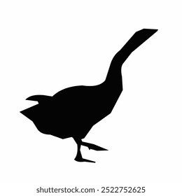 Goose silhouette simple black vector