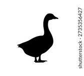 Goose silhouette vector flat illustration design.