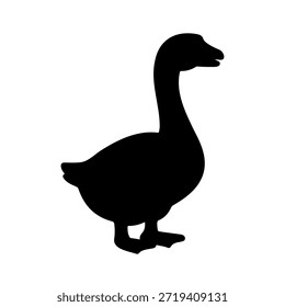 Gans Silhouette Vektor flache Illustration Design.