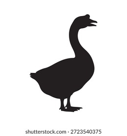Gans Silhouette, Vektorgrafik, flaches Design auf weißem Hintergrund