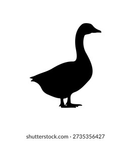 Goose silhouette vector flat illustration design.