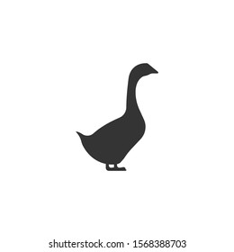 Goose silhouette vector icon on a white background