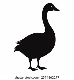 goose silhouette vector icon on white background