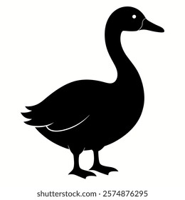 goose silhouette vector icon on white background