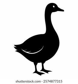 goose silhouette vector icon on white background