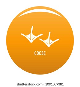 Goose step icon. Simple illustration of goose step vector icon for any design orange