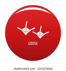Goose step icon. Simple illustration of goose step vector icon for any design red