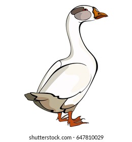 goose in the style of cartoon, vector illustration