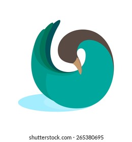 Goose, swan, bird, logo, symbol, icon, graphic, vector illustration