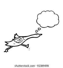 goose with thought bubble cartoon