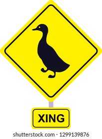 Goose traffic sign vector