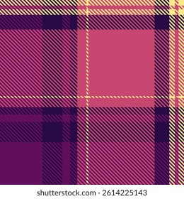 Goose vector fabric texture, cloth check background pattern. English tartan seamless plaid textile in red and magenta colors palette.
