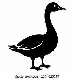 goose vector icon silhouette on white background