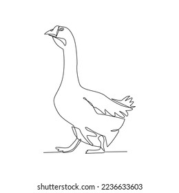 Goose vector illustration drawn in line art style