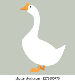 goose  vector illustration ,   flat style  , profile view