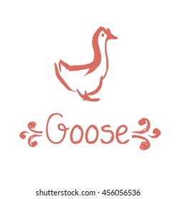 goose vector illustration. hand drawn sketch sketch of gourmet cuisine poultry