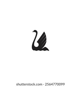 goose vector illustration for icon, symbol or logo. swan flat logo