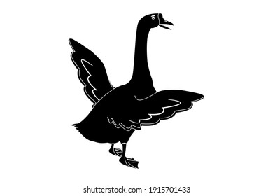 Goose Vector Illustration Solid Color