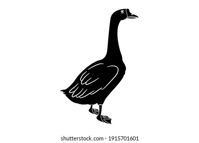 Goose Vector Illustration Solid Color