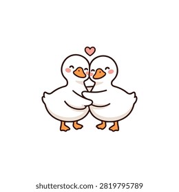 Goose Vector Illustration Sticker. Goose Sticker Collections. Cute Kawaii Goose. Sticker Collectiion. Goose Collection