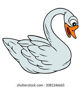 goose vector illustration,isolated on white background,top view
