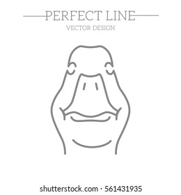 goose vector line, symbol, logo, emblem. Contour Design.