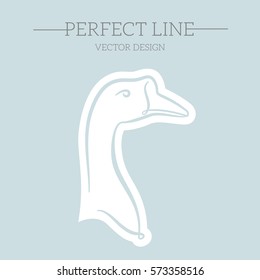 goose vector line, symbol, logo, emblem. Contour Design.