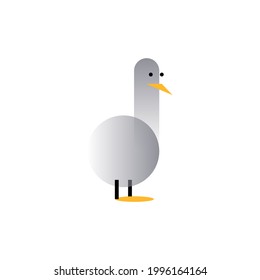 Ganso. Logo del vector con estilo de línea negrita