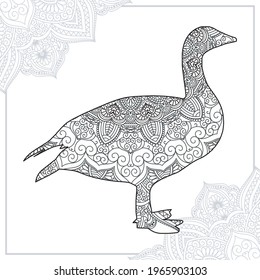 Estilo de arte de la línea Mandala del vector de ganso