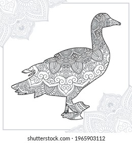 Goose Vector Mandala Line Art Style