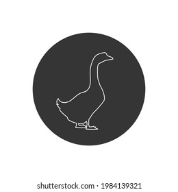 Goose vector silhouette line icon. Vector