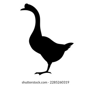 goose vector silhouette on the side