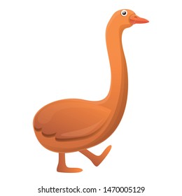 Goose walking icon. Cartoon of goose walking vector icon for web design isolated on white background