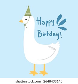 goose wearing birthday hat funny birthday greetings