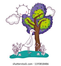 goose wild animal cartoon