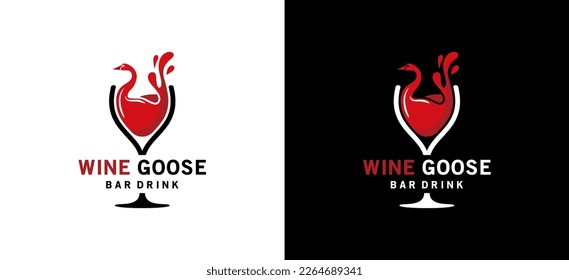 Goose wine logo design with creative concept
