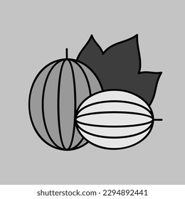 Gooseberries vector grayscale icon. Graph symbol for food and drinks web site, apps design, mobile apps and print media, logo, UI