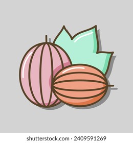 Gooseberries vector icon. Graph symbol for food and drinks web site, apps design, mobile apps and print media, logo, UI
