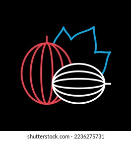 Vector de arándanos sobre el icono de fondo negro. Símbolo gráfico del sitio web de comida y bebida, diseño de aplicaciones, aplicaciones móviles y medios impresos, logotipo, interfaz de usuario